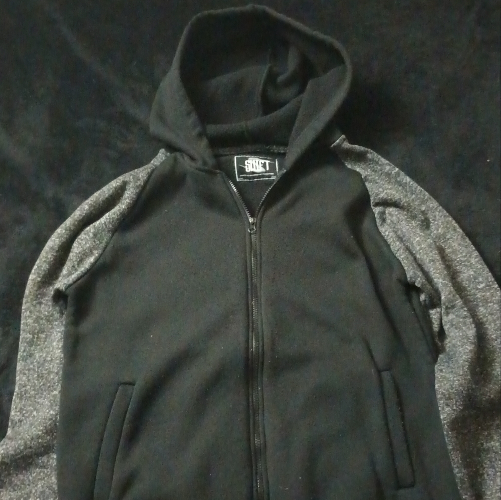 Swift Black Full Zip Jacket Hoodie Mens Size 7